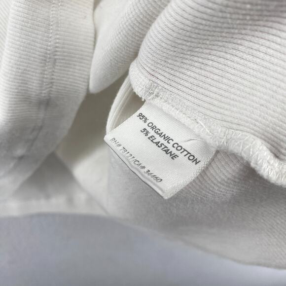 EILEEN FISHER Tank Top L Ribbed Organic Cotton Jersey Cami Scoop Neck Off White - Picture 7 of 13